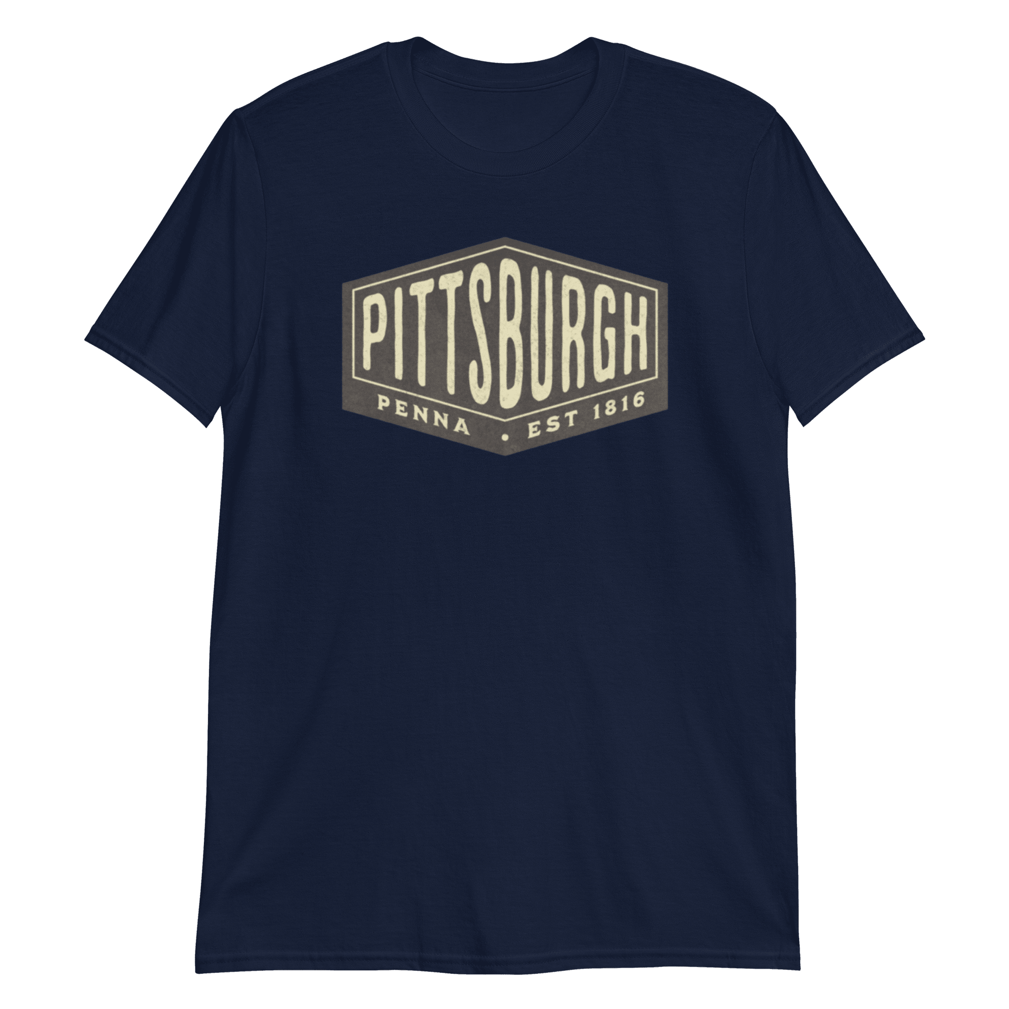 Pittsburgh Penna 1816 Vintage T-shirt on navy tee | Yinzergear