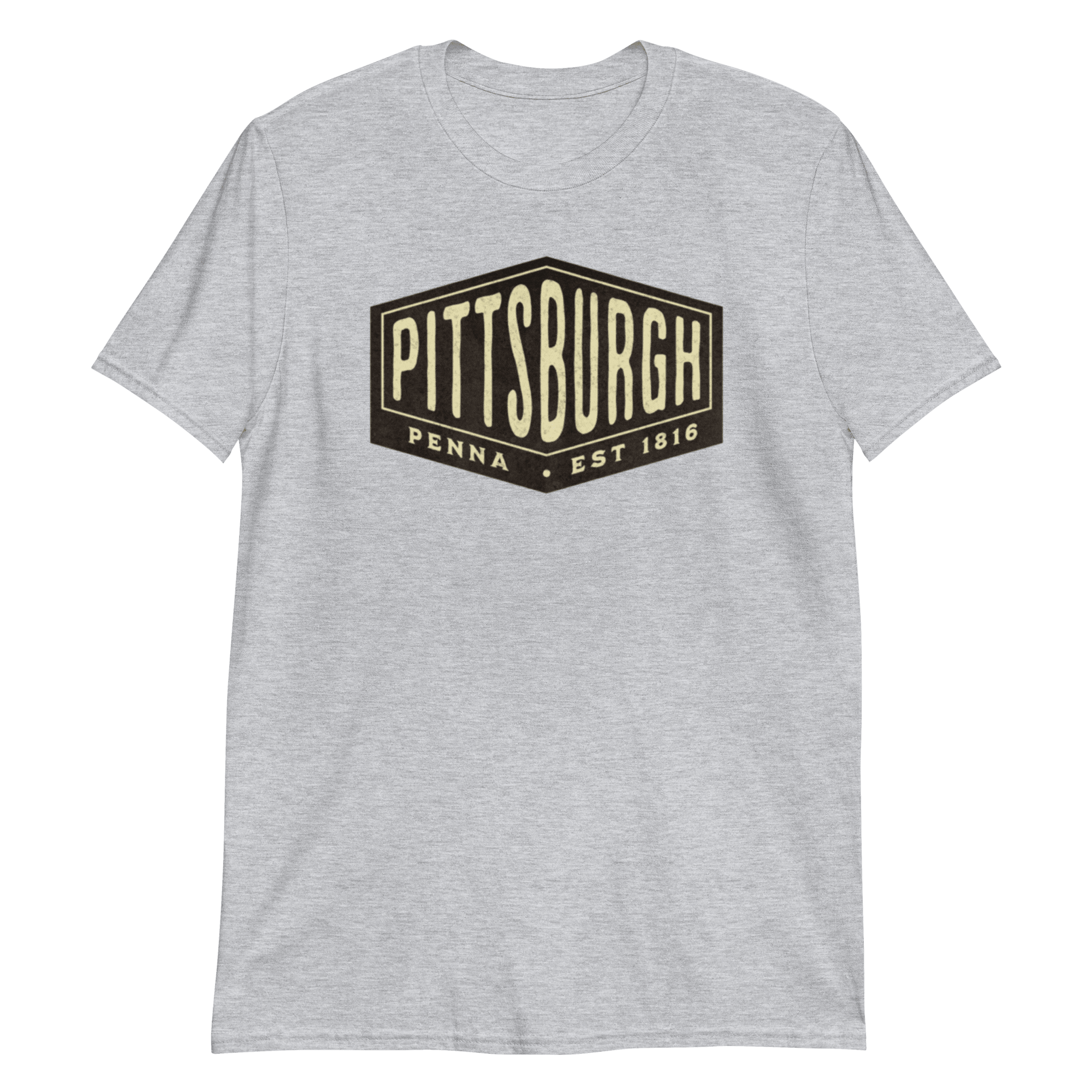 Pittsburgh Penna 1816 Vintage T-shirt on sport gray tee | Yinzergear