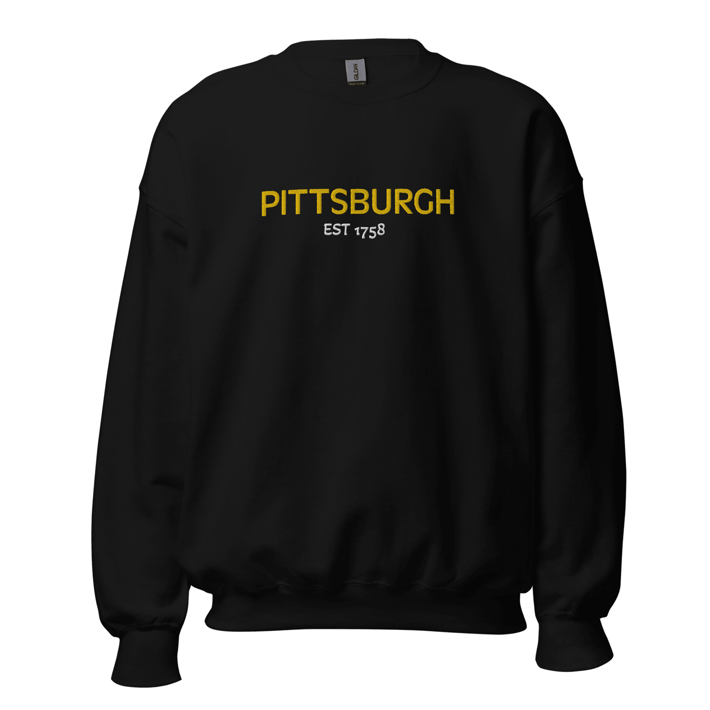 Embroidered Pittsburgh EST 1758 Sweatshirt Yinzergear Black S 
