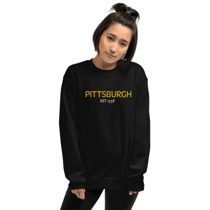 Embroidered Pittsburgh EST 1758 Sweatshirt Yinzergear 