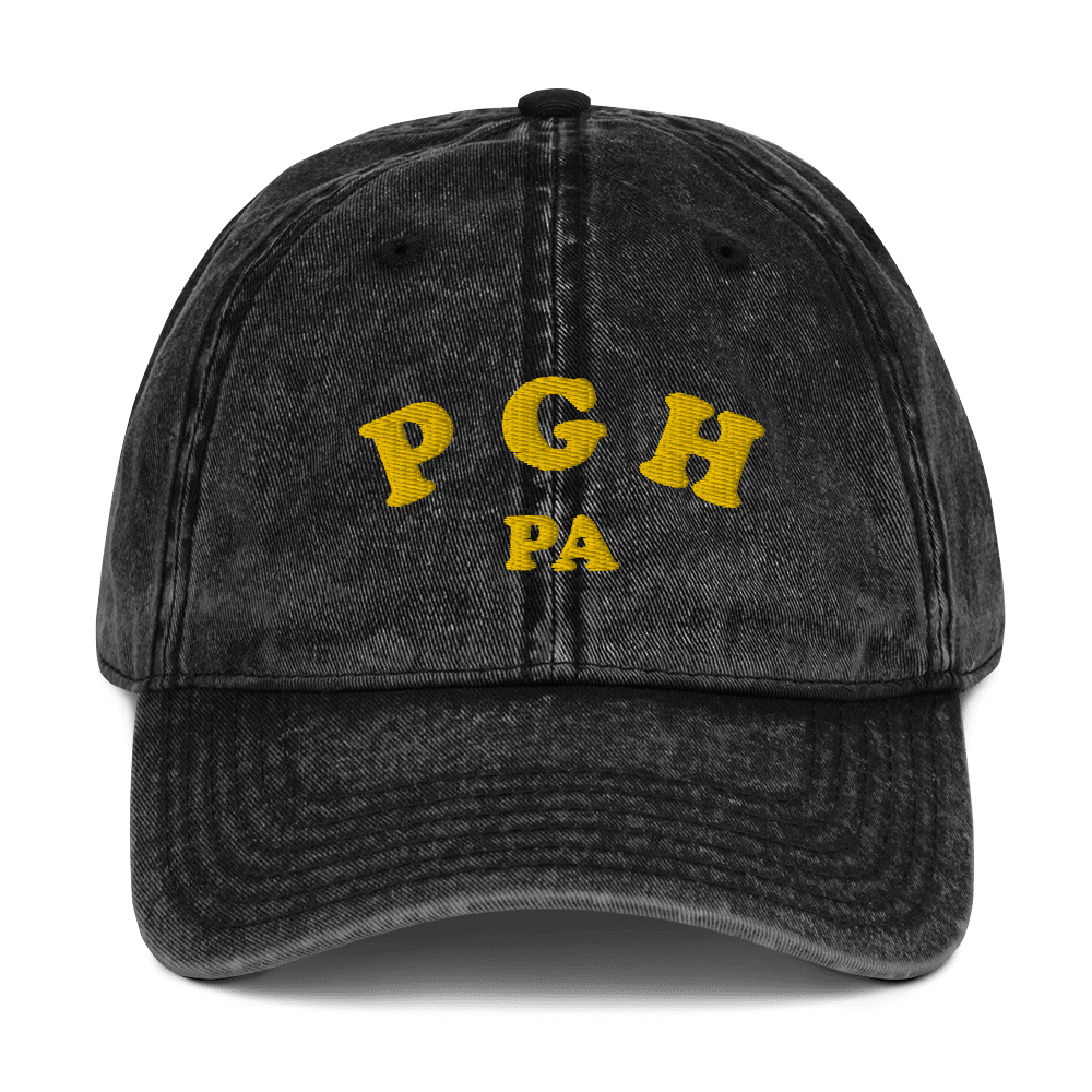 PGH PA Vintage Cap - Pittsburgh, Pennsylvania Hat Yinzergear Black 