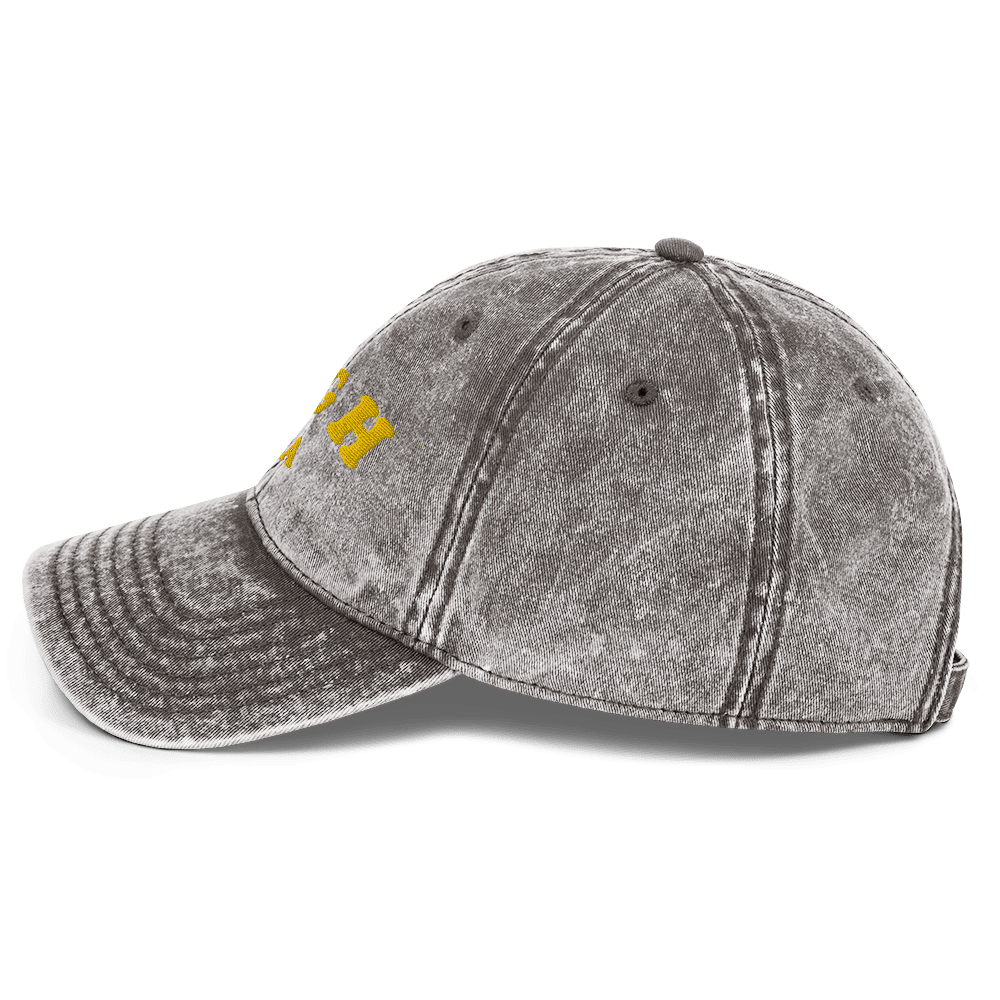 PGH PA Vintage Cap Pittsburgh hat in charcoal alternate view 3 | Yinzergear