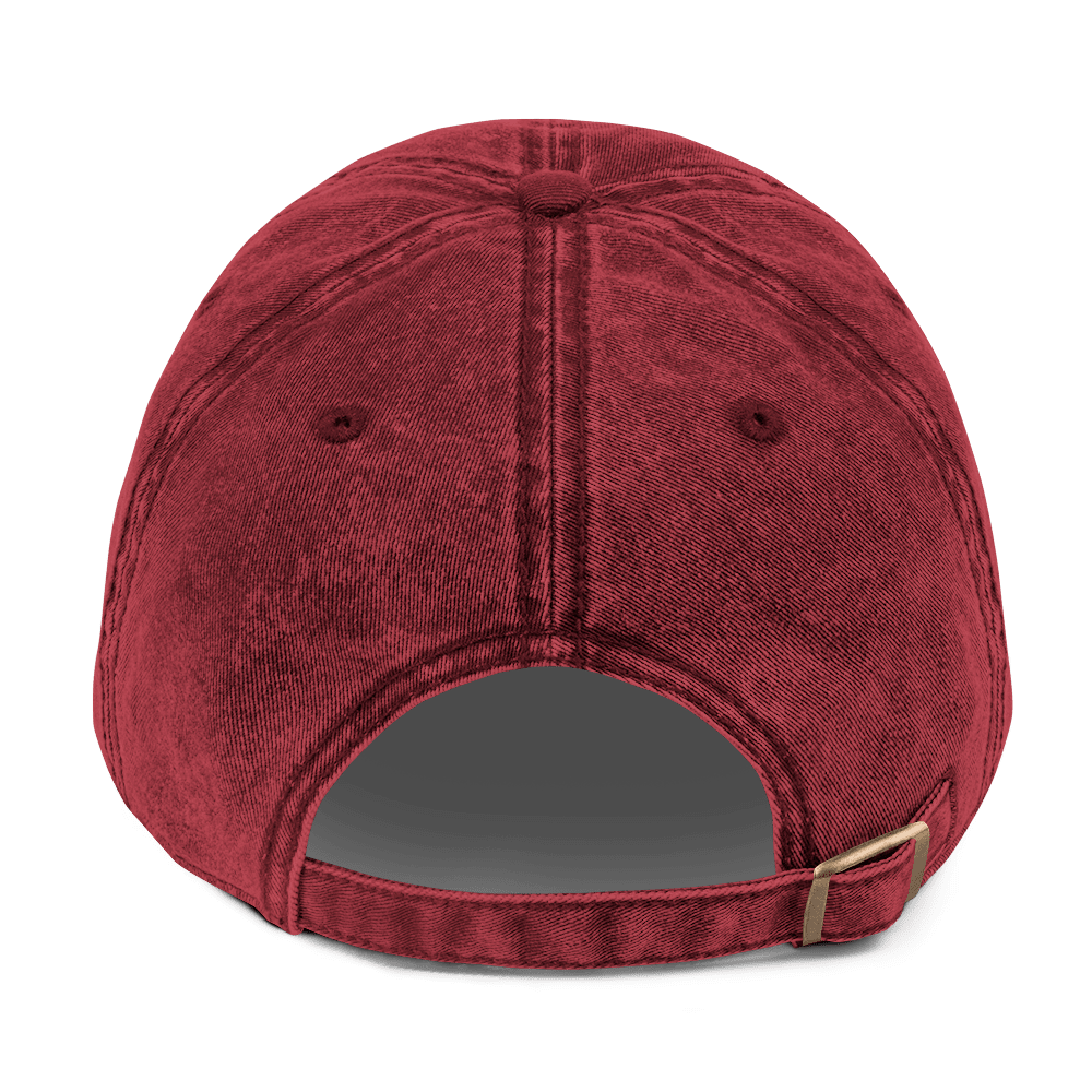 PGH PA Vintage Cap Pittsburgh hat in maroon mockup view | Yinzergear