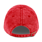 PGH PA Vintage Cap Pittsburgh hat in red mockup view | Yinzergear