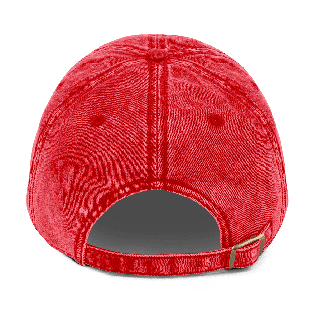 PGH PA Vintage Cap Pittsburgh hat in red mockup view | Yinzergear