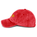 PGH PA Vintage Cap Pittsburgh hat in red alternate view 3 | Yinzergear