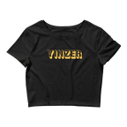 Yinzer Women’s Crop T-Shirt Pittsburgh tee on black tee | Yinzergear