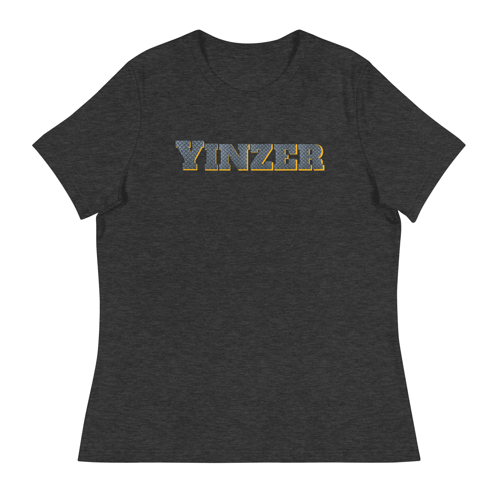 Yinzer Women’s T-Shirt Pittsburgh tee on grey tee | Yinzergear