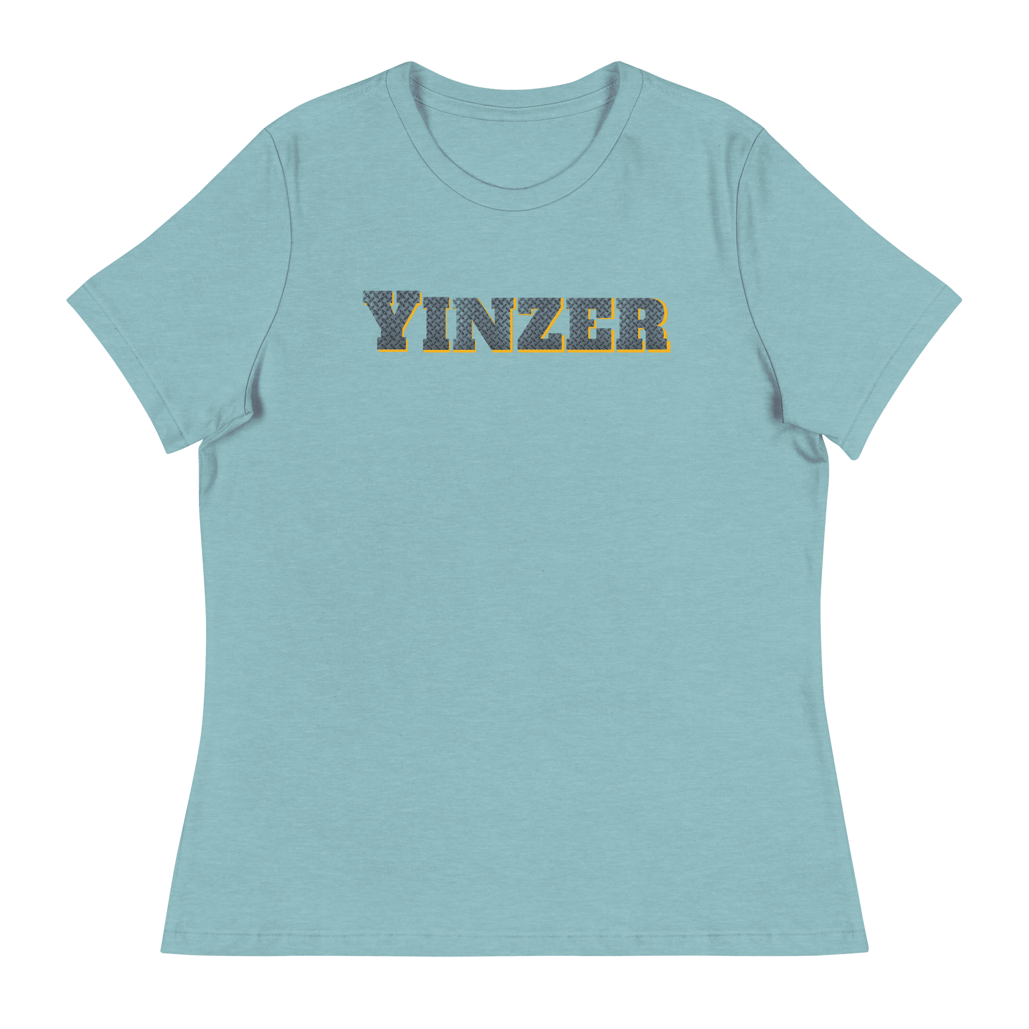 Yinzer Women’s T-Shirt Pittsburgh tee on blue tee | Yinzergear