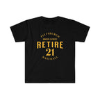 Retire 21 Pittsburgh Baseball T-shirt on black tee | Yinzergear
