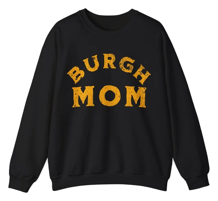 Burgh Mom black crewneck sweatshirt